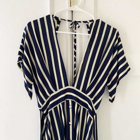 Faithfull the Brand Milan Striped Dress Navy Sz US 4/S - Picture 6 of 9